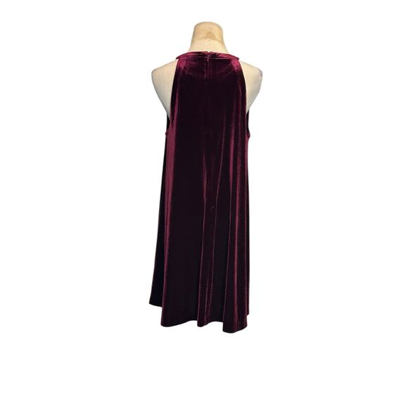 Cynthia Rowley Burgundy Velvet Sleeveless Trapeze Dress Size Medium - Picture 12 of 16